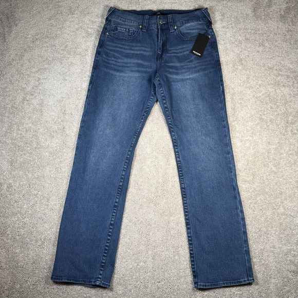 NWT True Religion Men's 32x34 Medium Wash Ricky Relaxed Straight Fit Jeans $199 - Picture 2 of 14